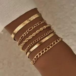 B6.6pcs Simple Chain Bracelet