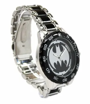 Batman Logo Watch with Black Metal Bracelet Band (BAT8025)
