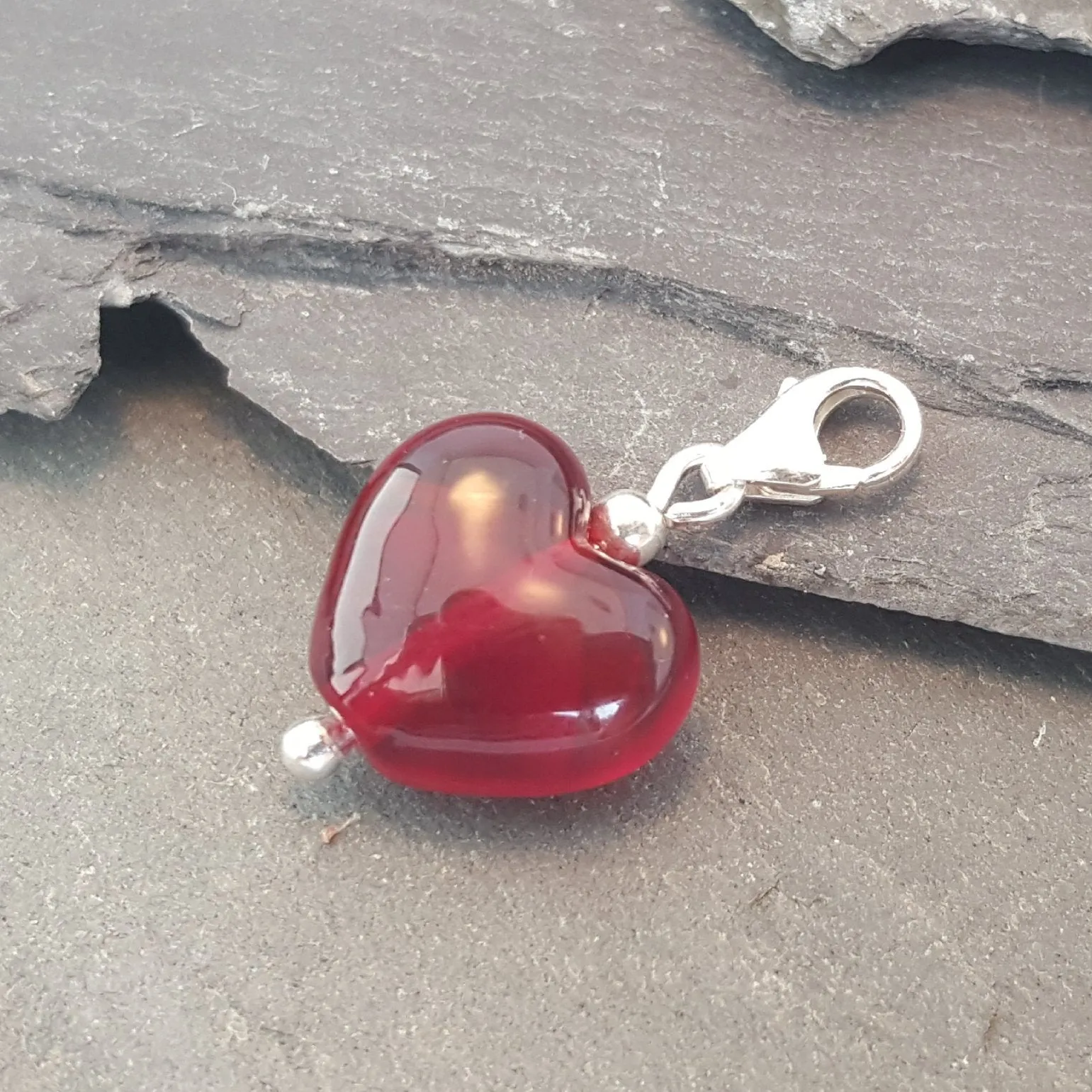 Birthstones in Glass - Cora Heart Clip on Charms