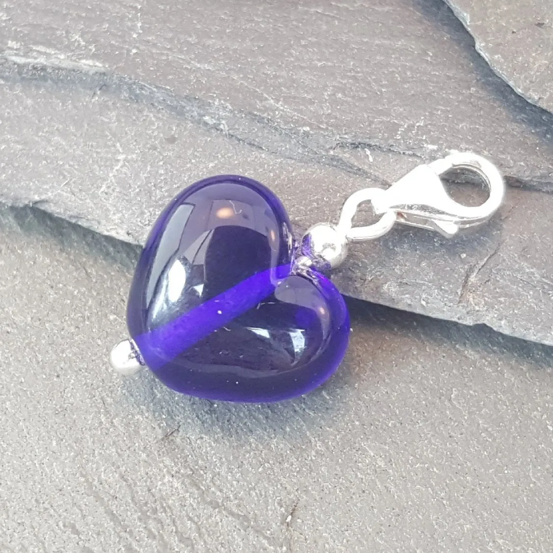 Birthstones in Glass - Cora Heart Clip on Charms