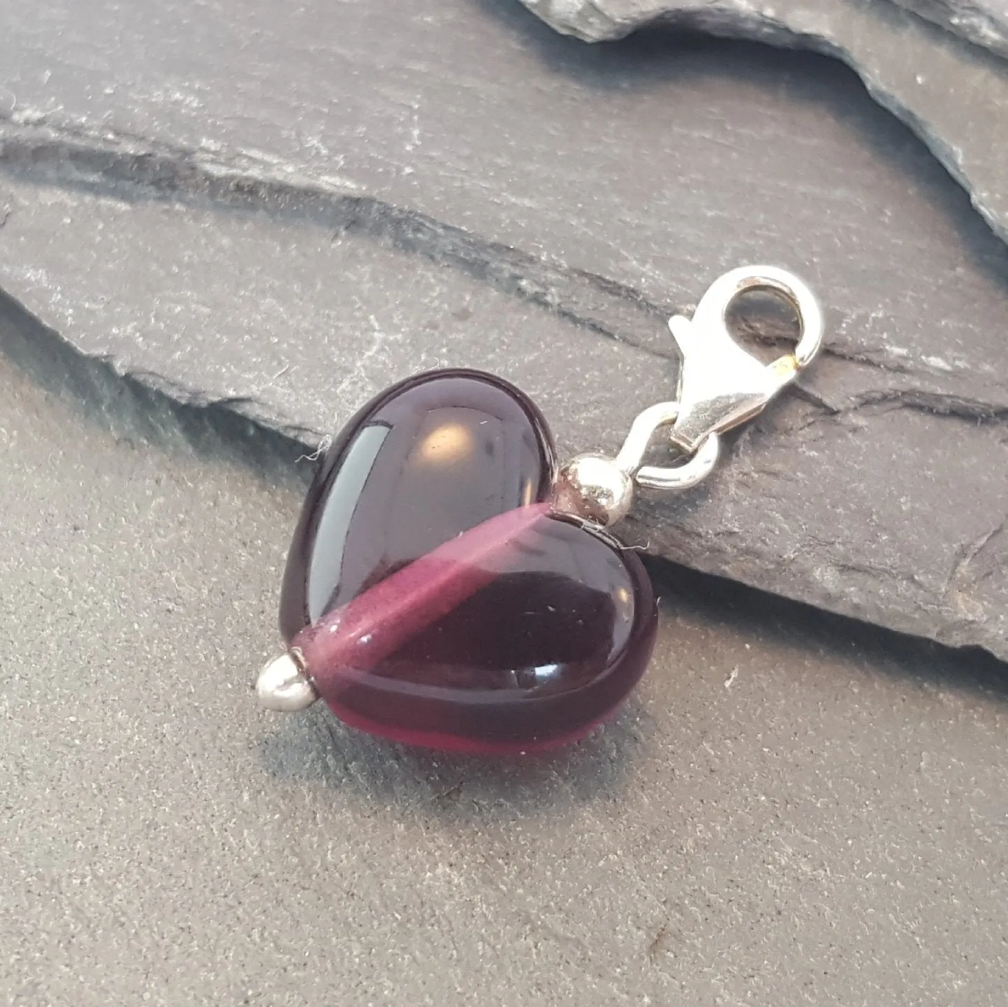 Birthstones in Glass - Cora Heart Clip on Charms