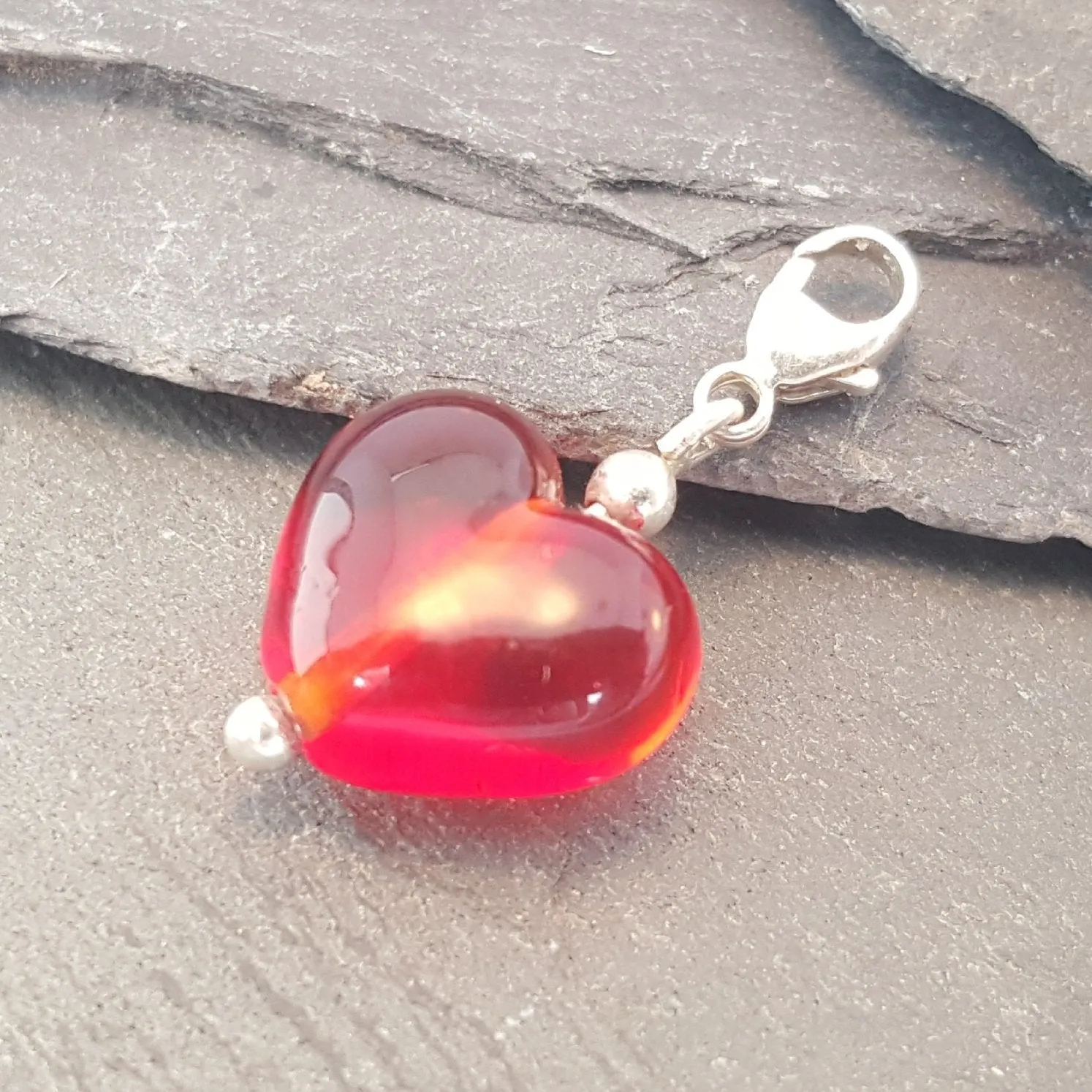 Birthstones in Glass - Cora Heart Clip on Charms