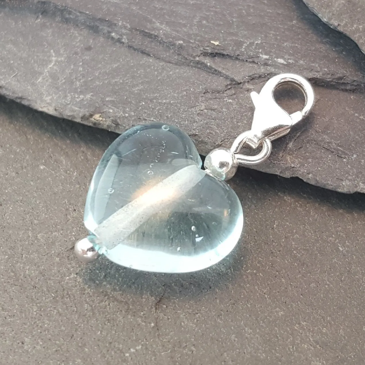 Birthstones in Glass - Cora Heart Clip on Charms