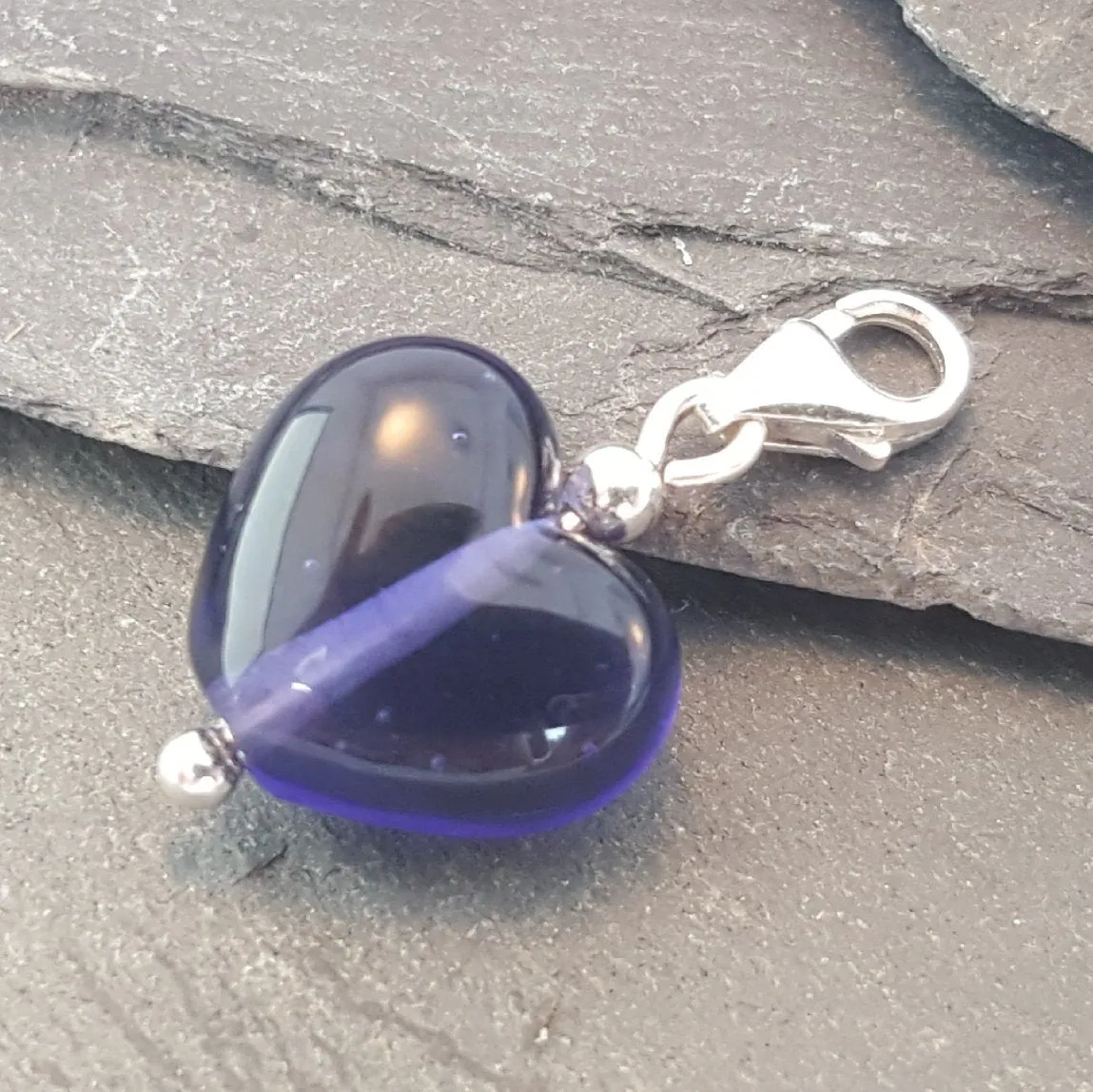 Birthstones in Glass - Cora Heart Clip on Charms