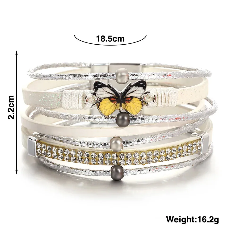 'Butterfly' Charm Cuff Bracelet - gold