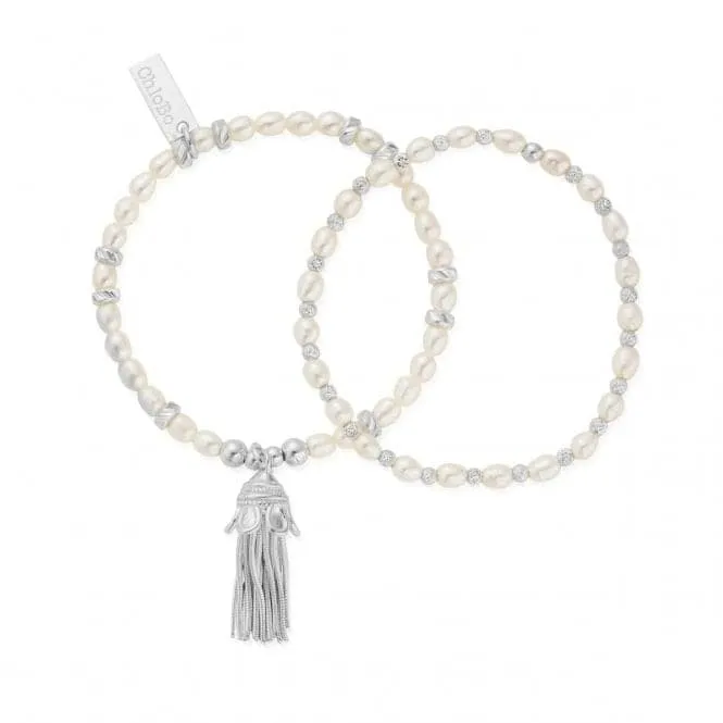 Children's Pearl Love And Protection Bracelet Set CSBRP337