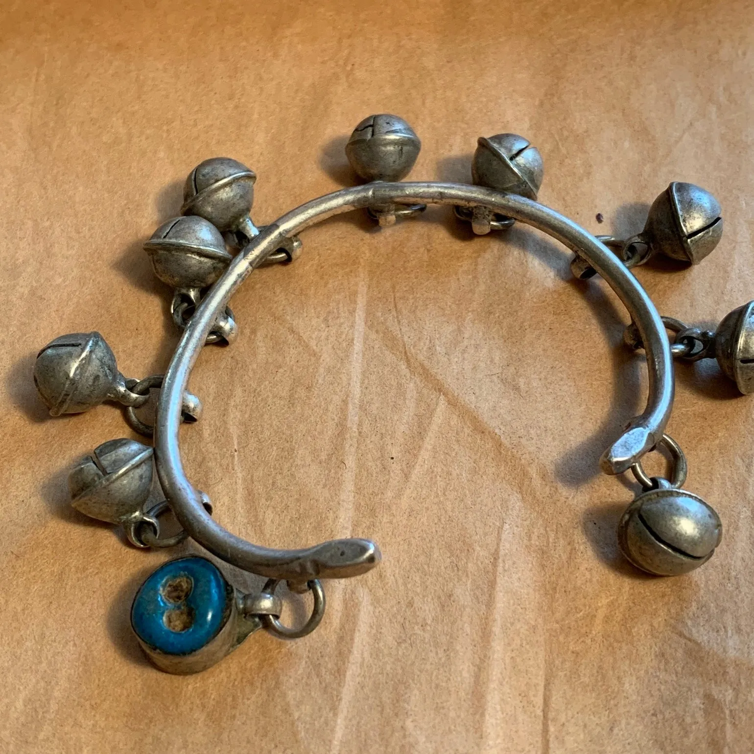 Coin Silver Cuff with Bells