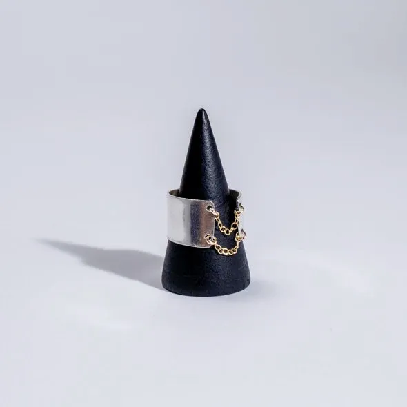 Corset Ring - Thick Chained Up Ring in Mixed Metal