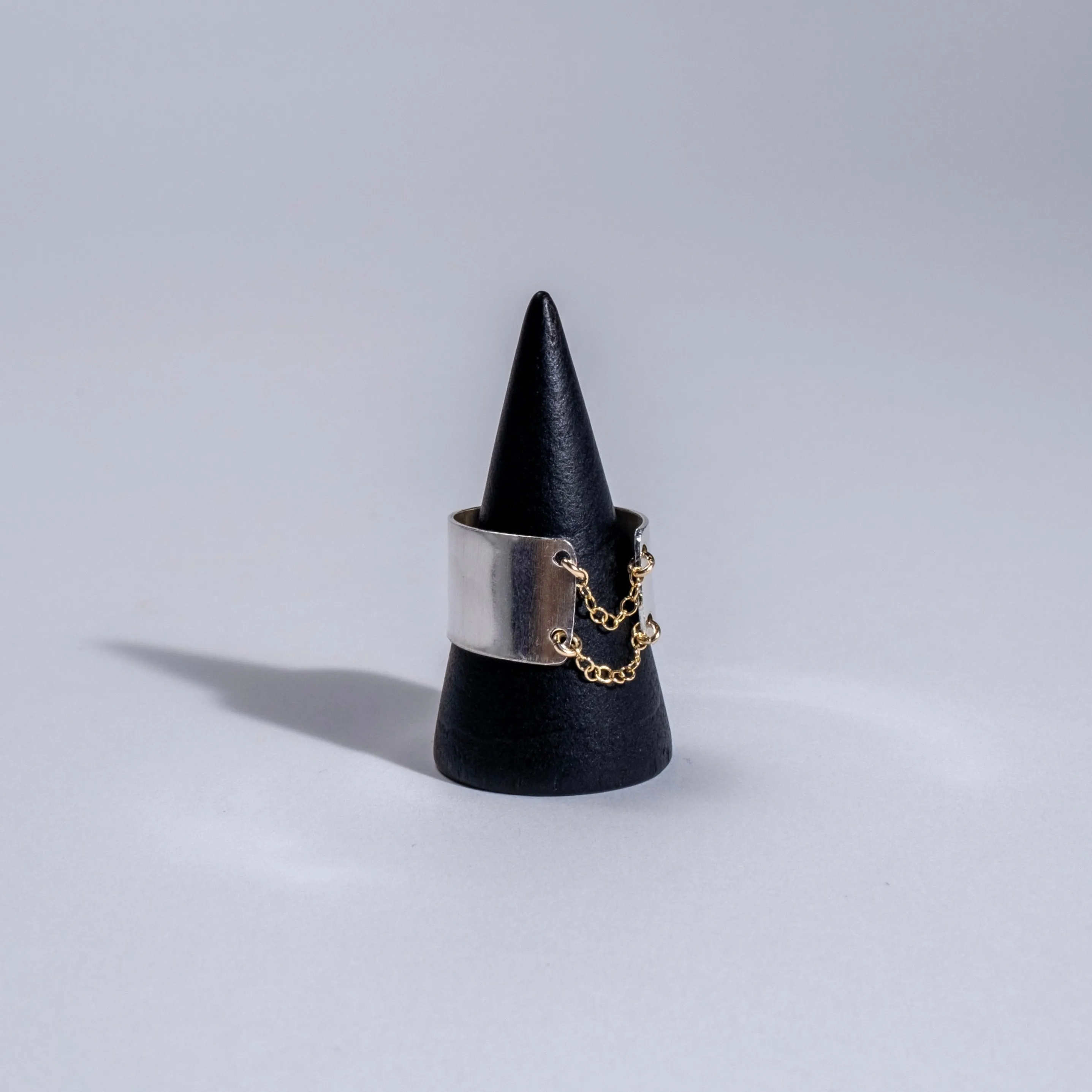 Corset Ring - Thick Chained Up Ring in Mixed Metal