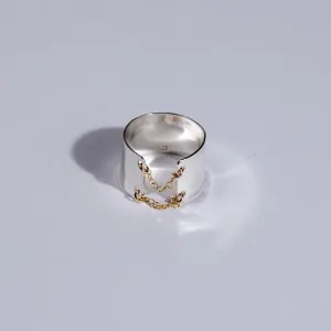 Corset Ring - Thick Chained Up Ring in Mixed Metal