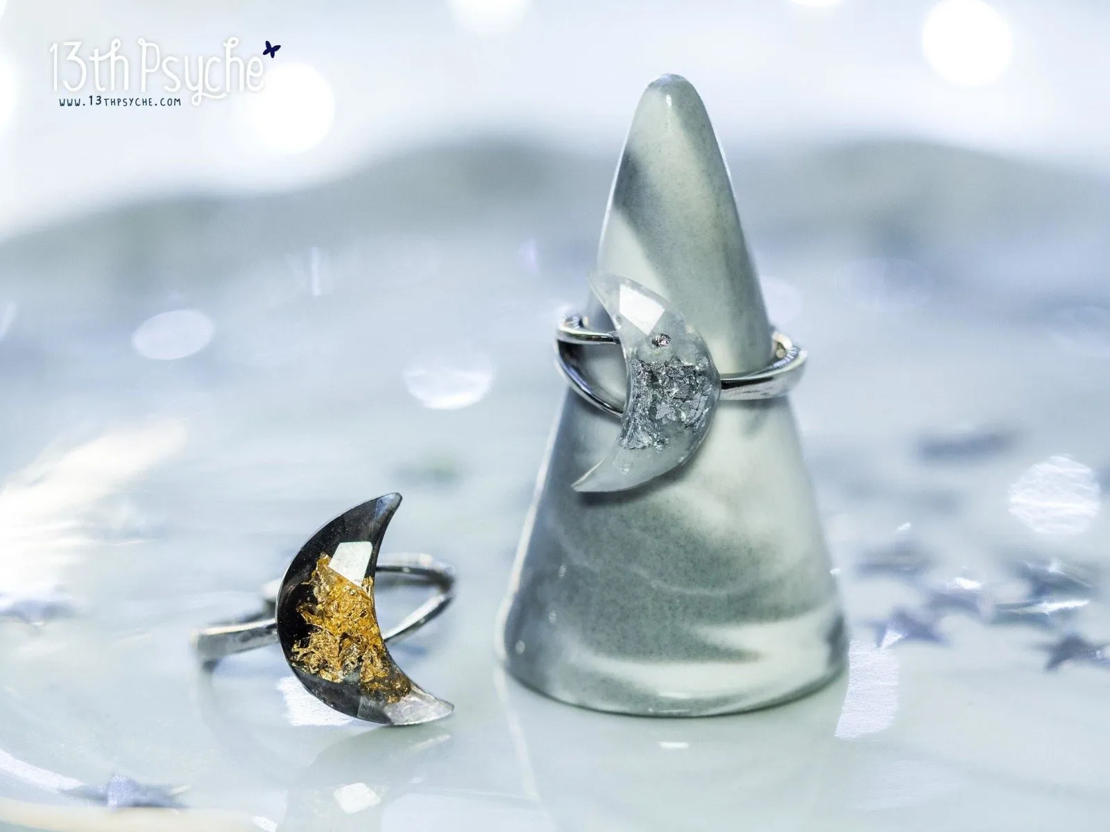 Crescent moon sterling silver Ring