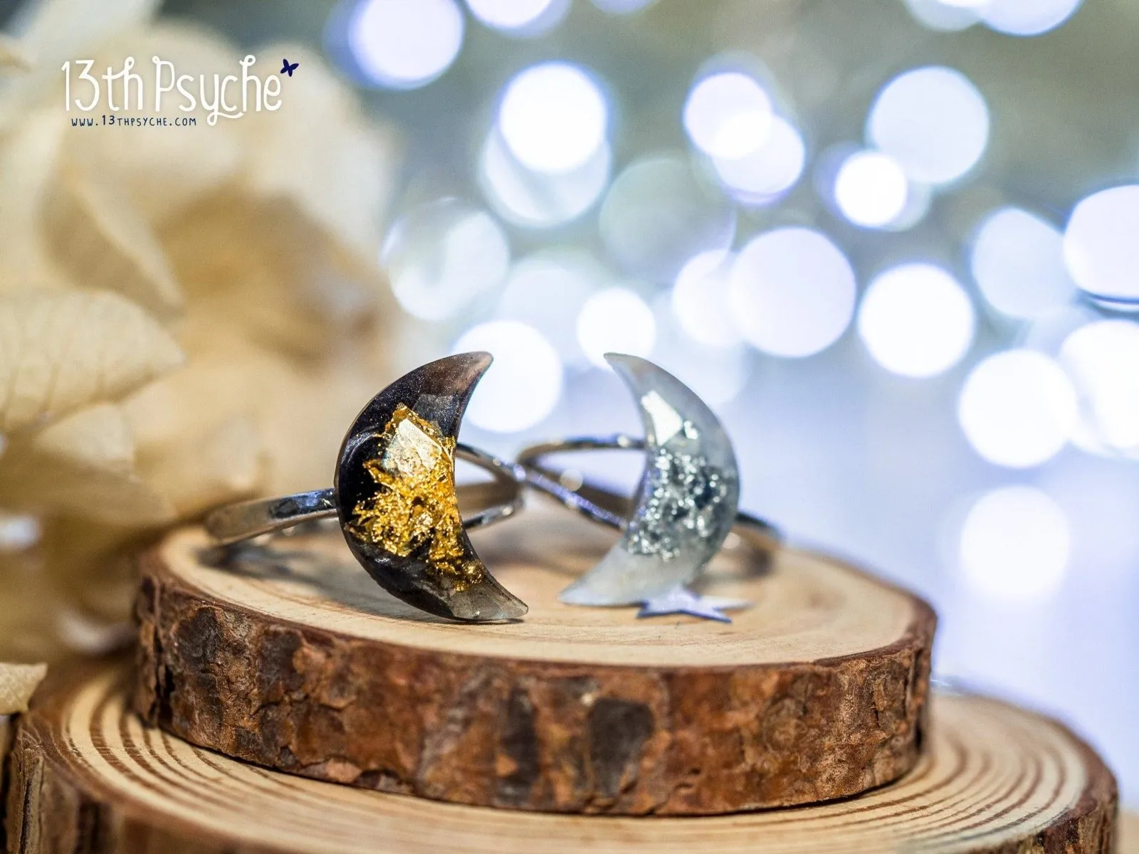 Crescent moon sterling silver Ring
