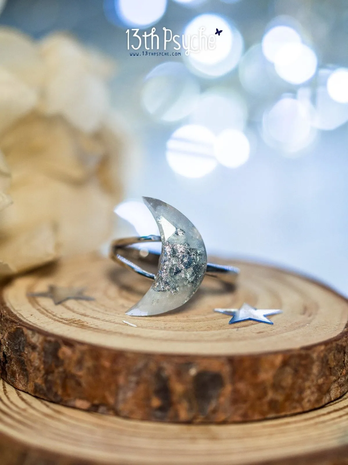 Crescent moon sterling silver Ring