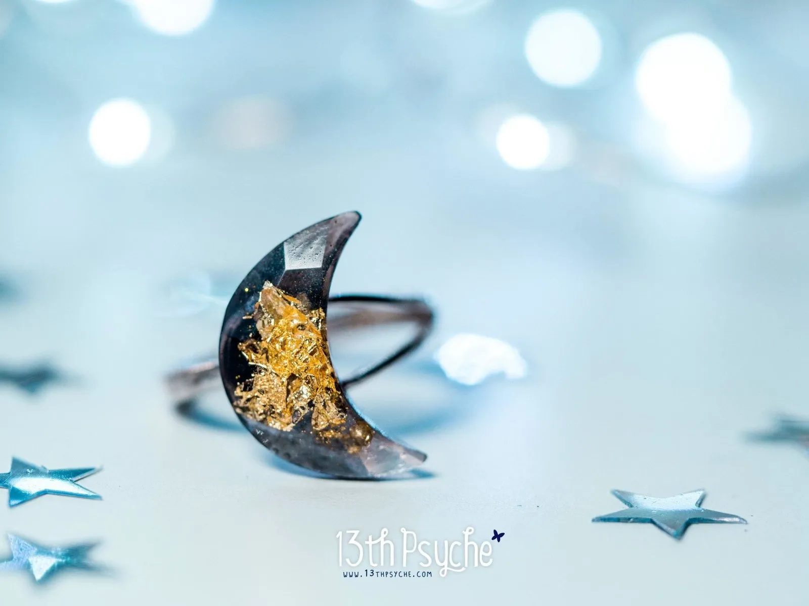 Crescent moon sterling silver Ring