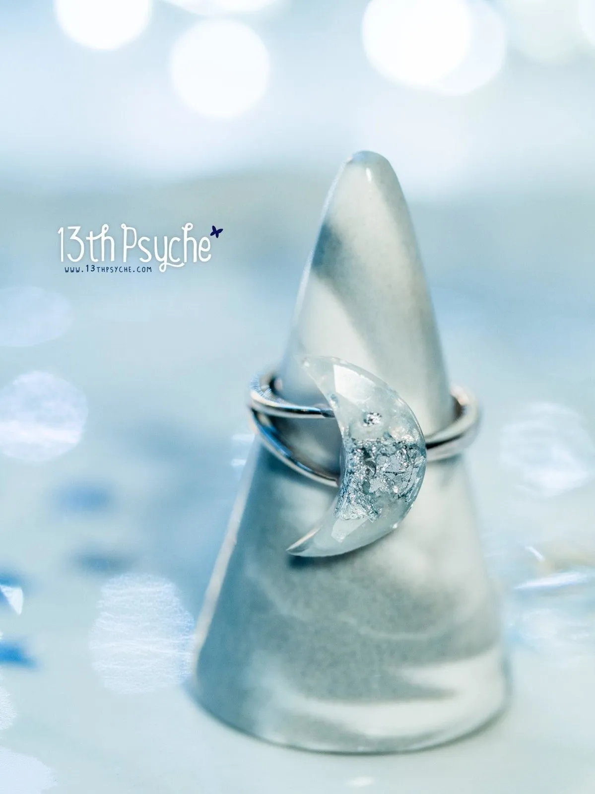 Crescent moon sterling silver Ring