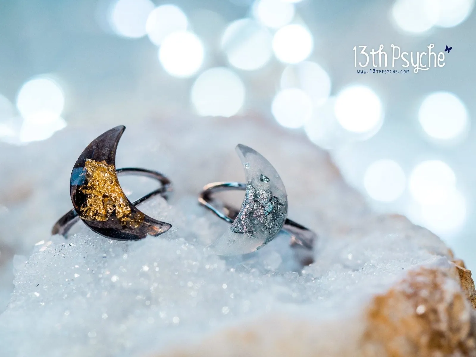 Crescent moon sterling silver Ring