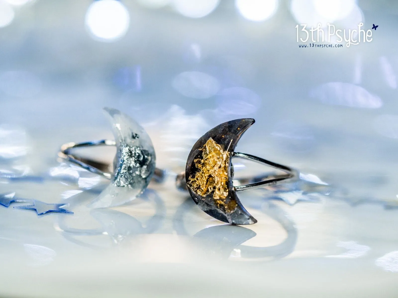 Crescent moon sterling silver Ring