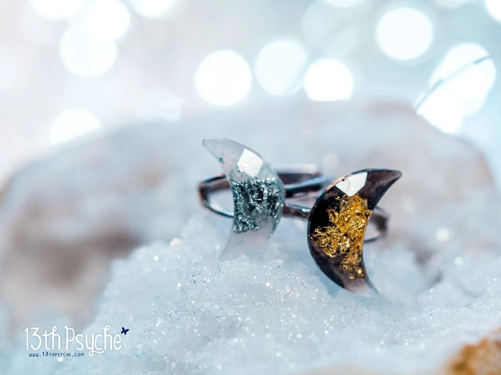 Crescent moon sterling silver Ring