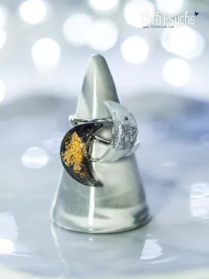 Crescent moon sterling silver Ring