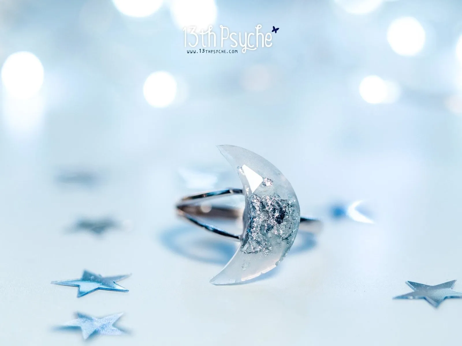 Crescent moon sterling silver Ring