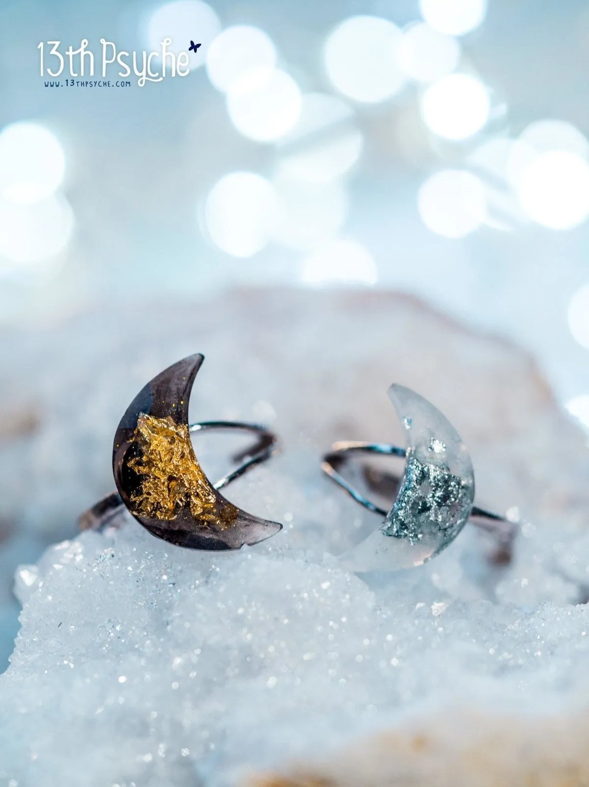 Crescent moon sterling silver Ring