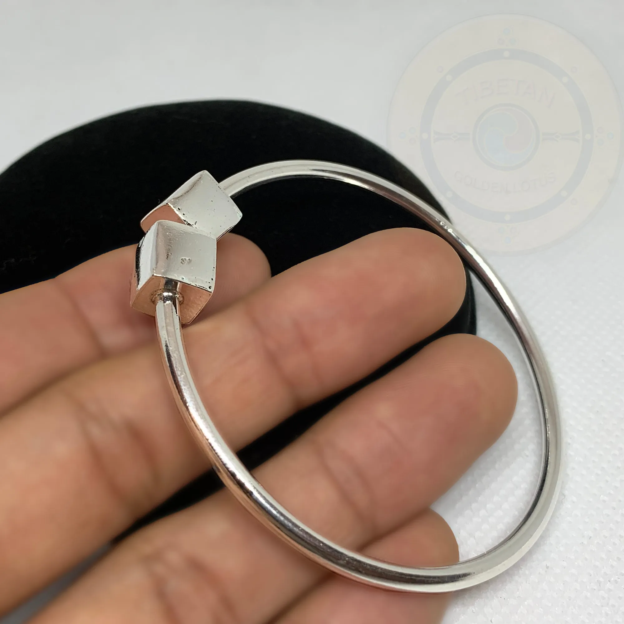 Cube Sterling Silver Bracelet Plain