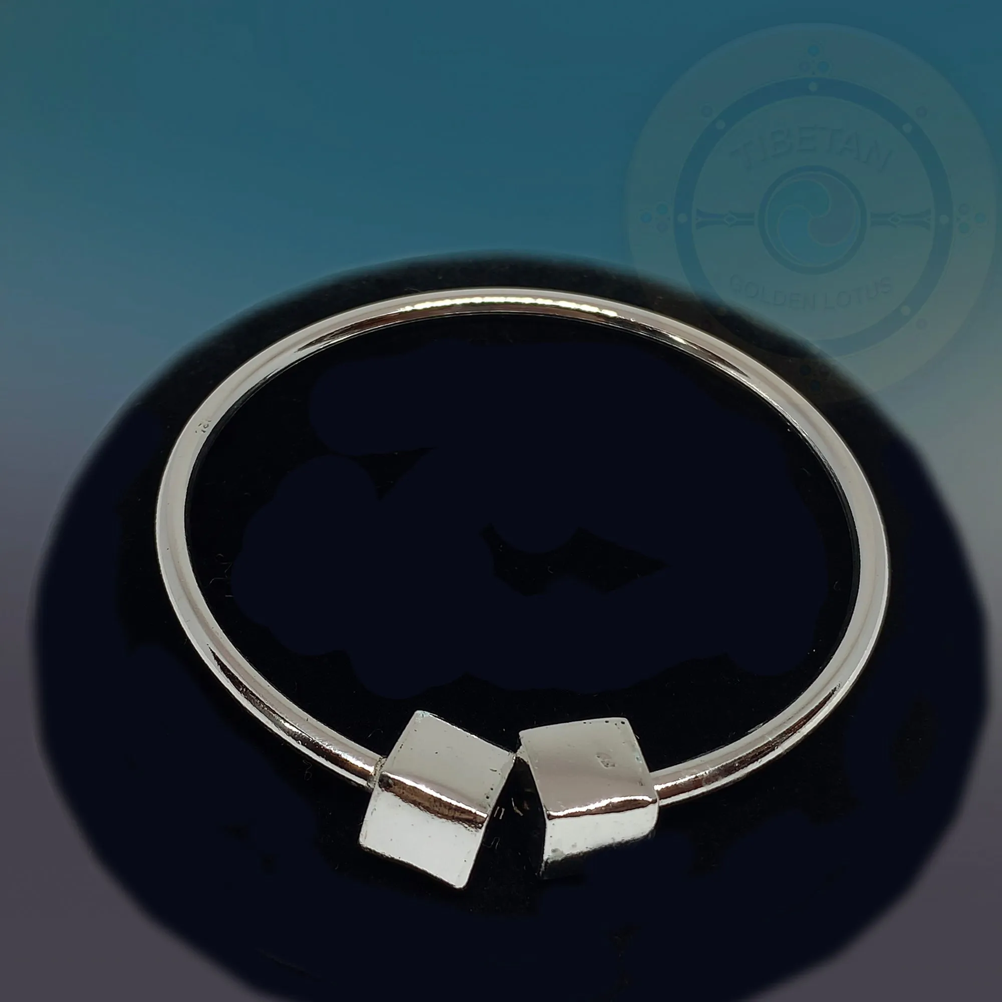 Cube Sterling Silver Bracelet Plain