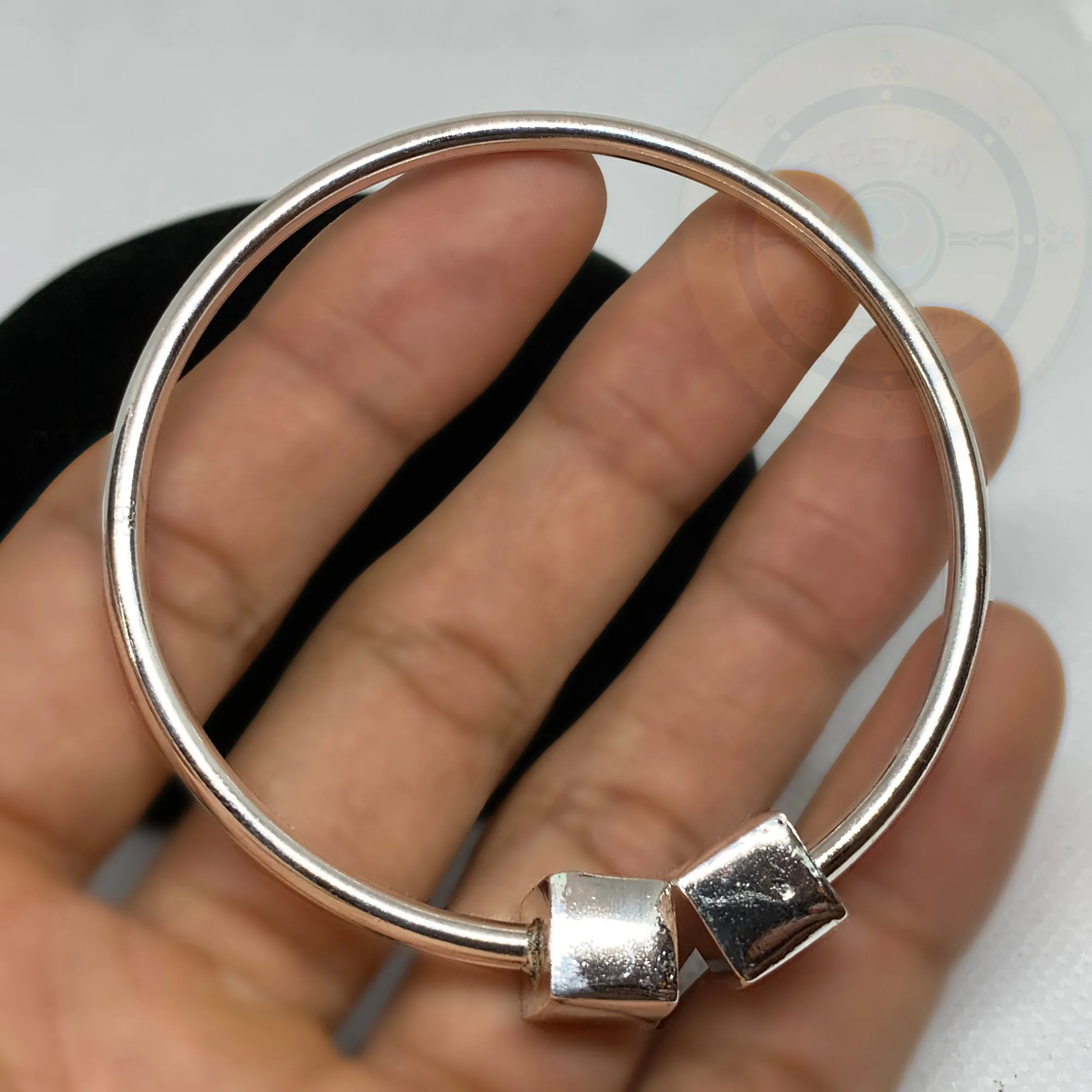 Cube Sterling Silver Bracelet Plain