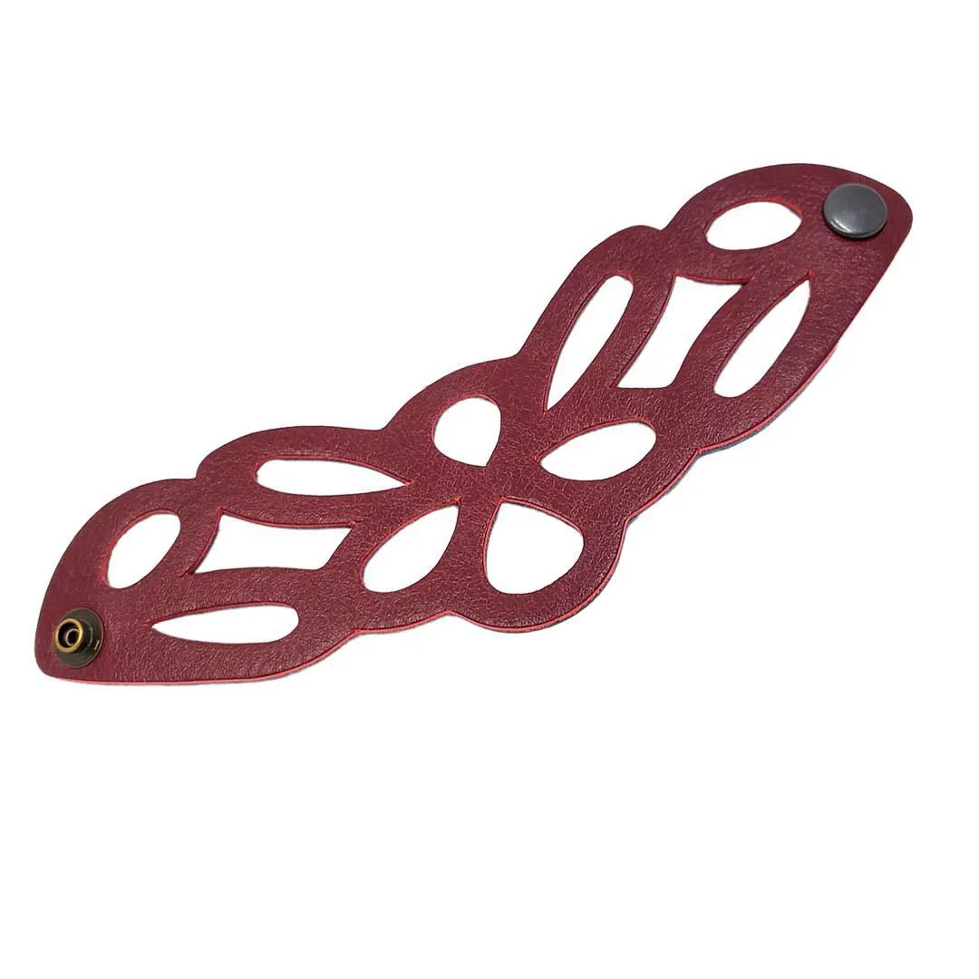 Cuff - Butterfly Reversible (Cranberry Red and Midnight Blue) by Oliotto
