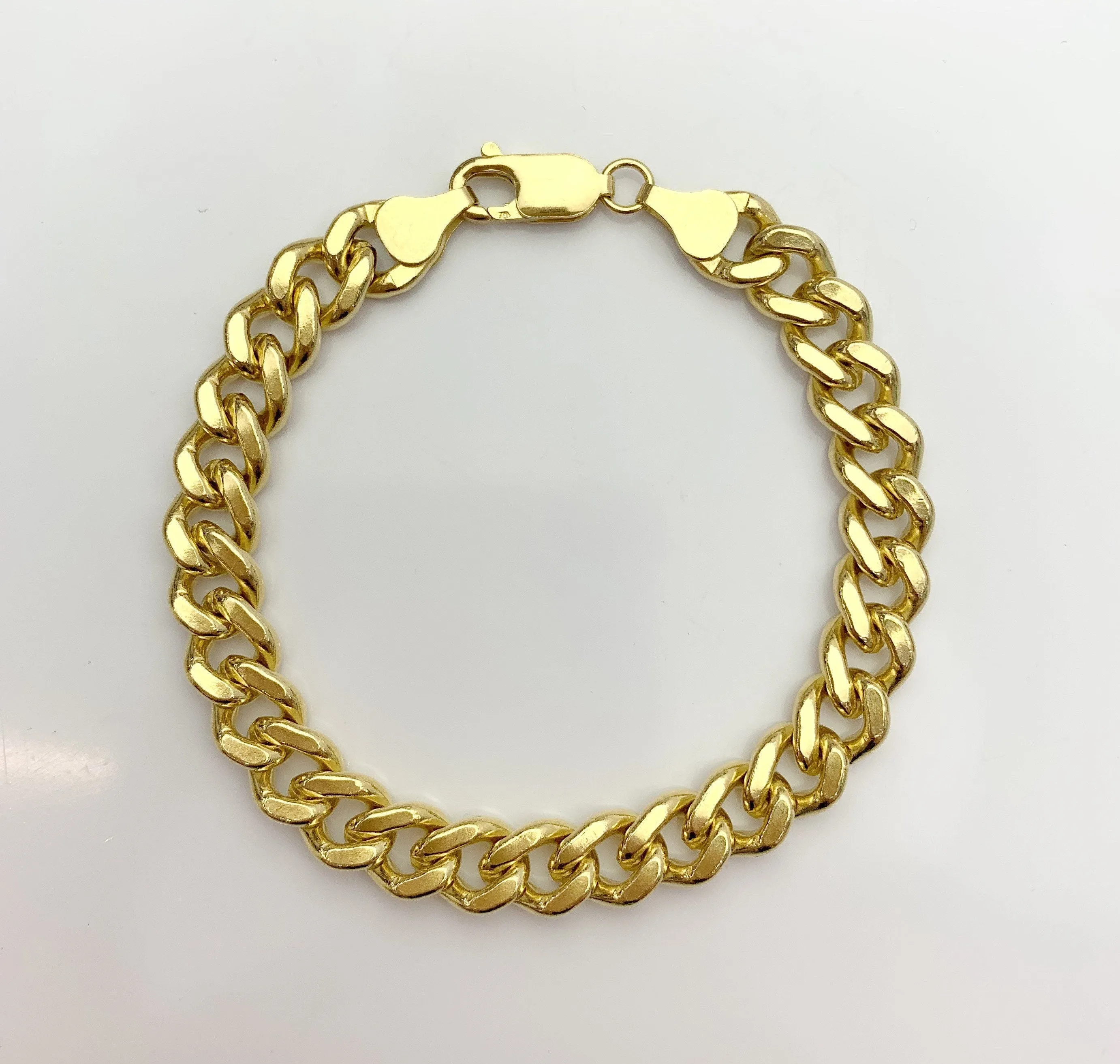 Curb Chain Bracelet 7 inch 14k Gold Filled 7.6mm (SM96LC)