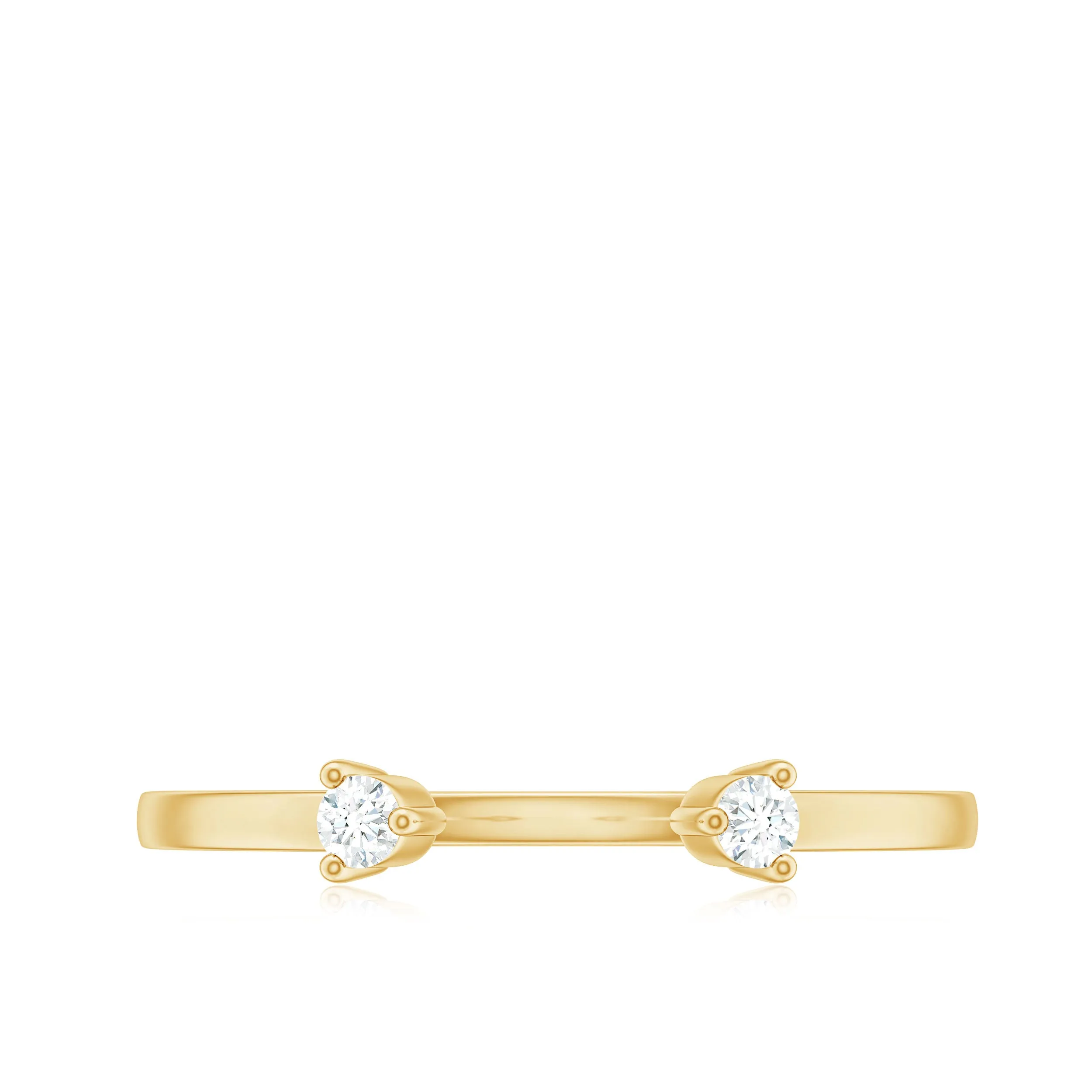 Dainty Diamond Two Stone Cuff Ring in Gold