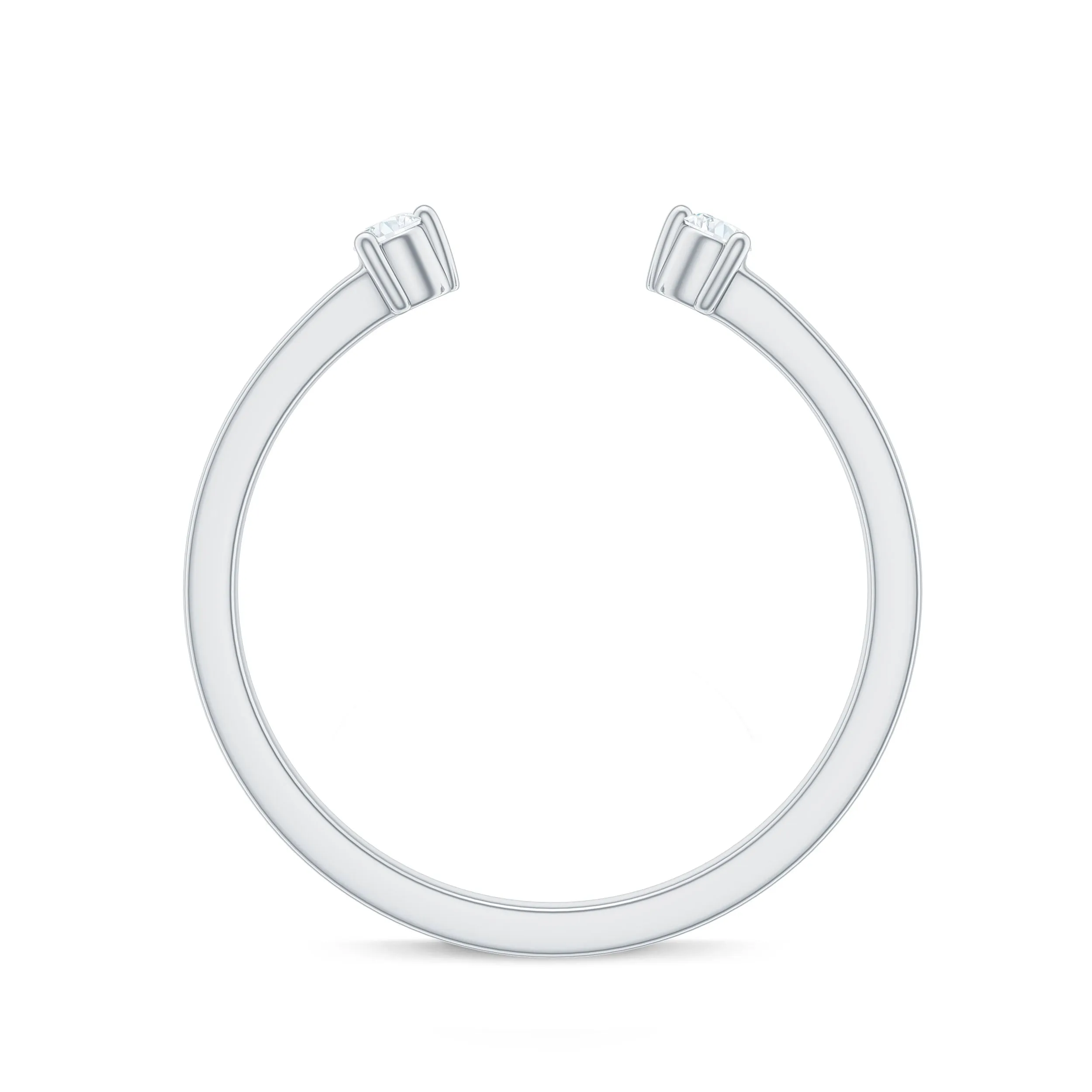 Dainty Diamond Two Stone Cuff Ring in Gold