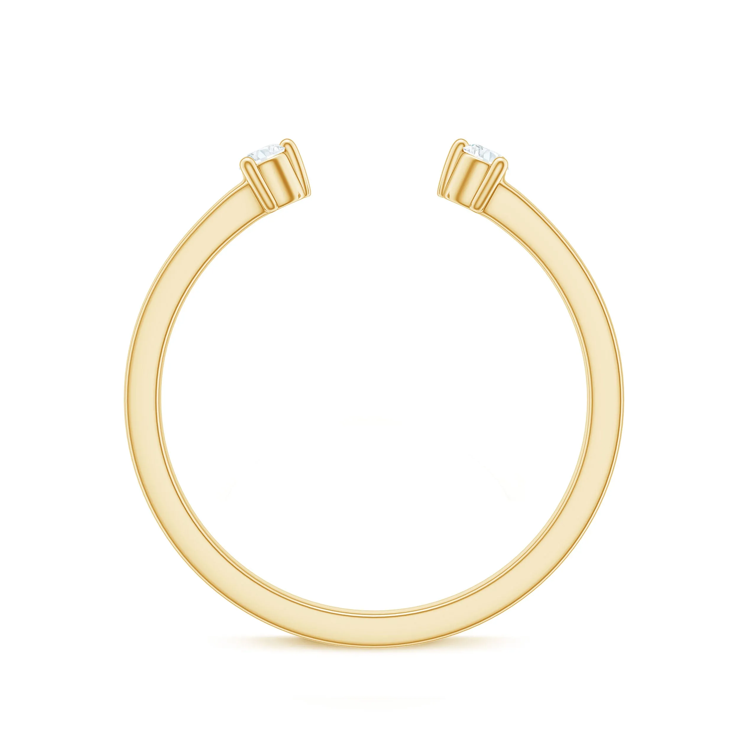 Dainty Diamond Two Stone Cuff Ring in Gold