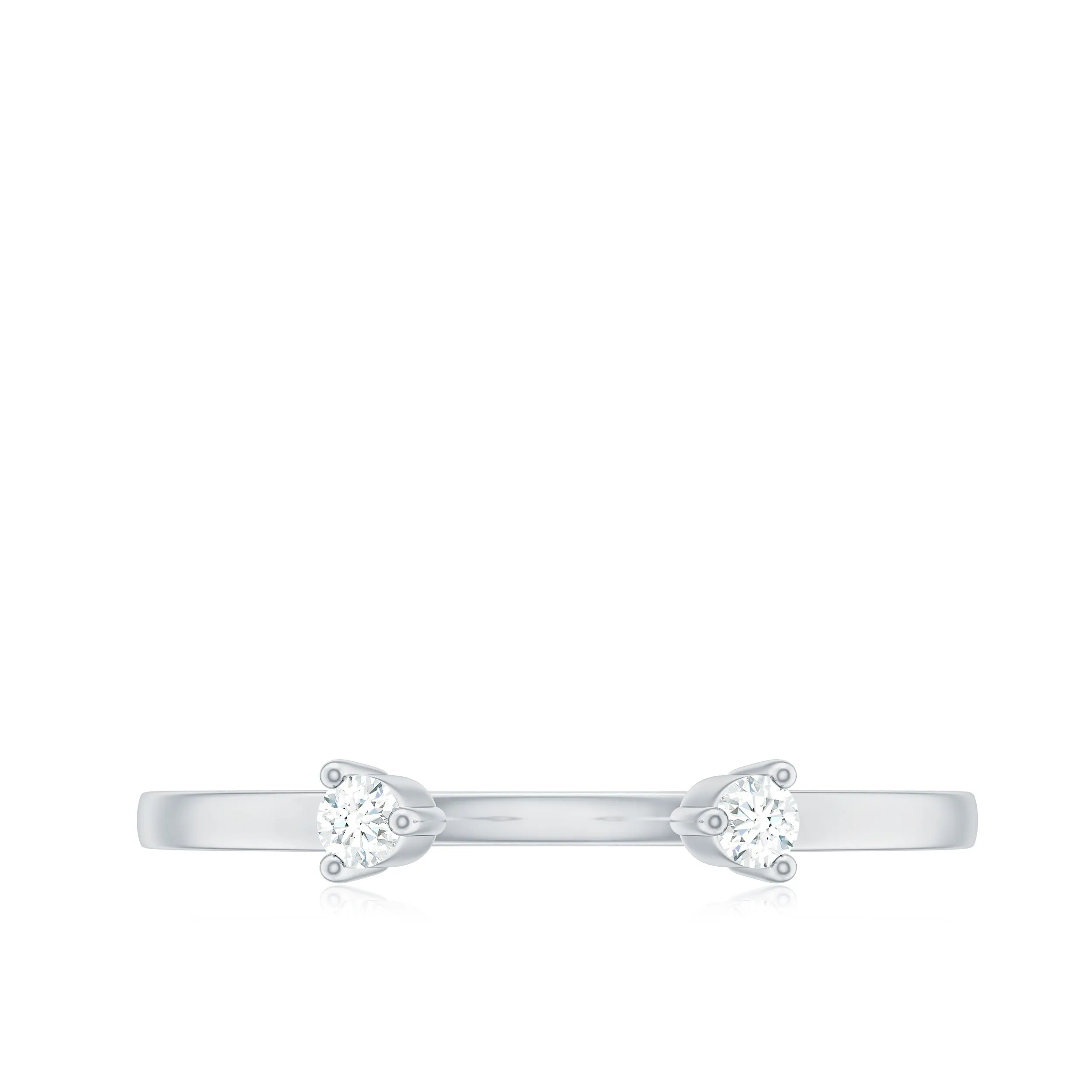Dainty Diamond Two Stone Cuff Ring in Gold
