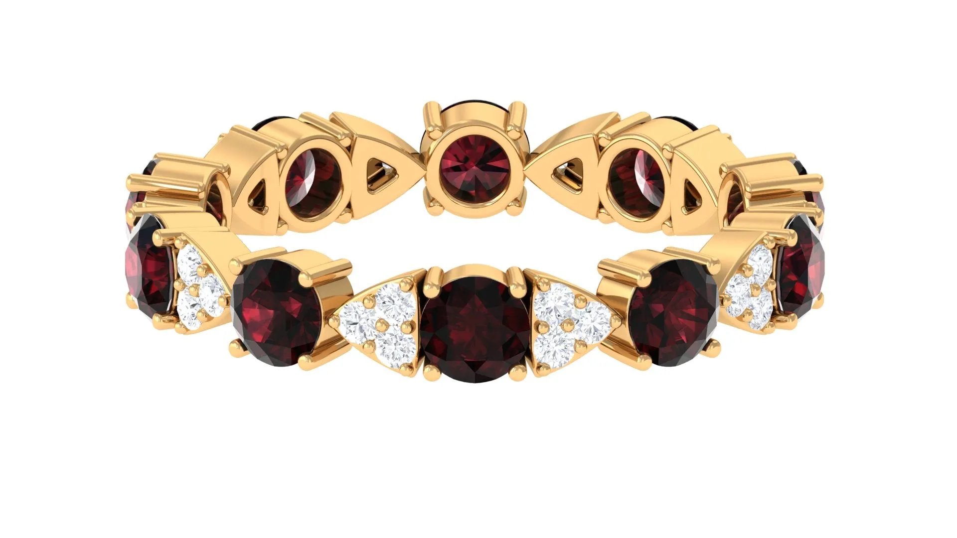 Designer Garnet and Diamond Eternity Ring