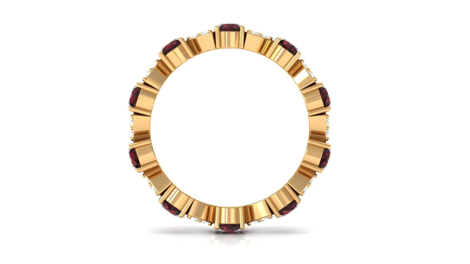 Designer Garnet and Diamond Eternity Ring