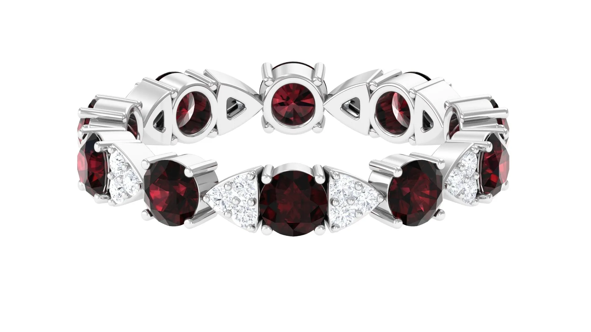 Designer Garnet and Diamond Eternity Ring
