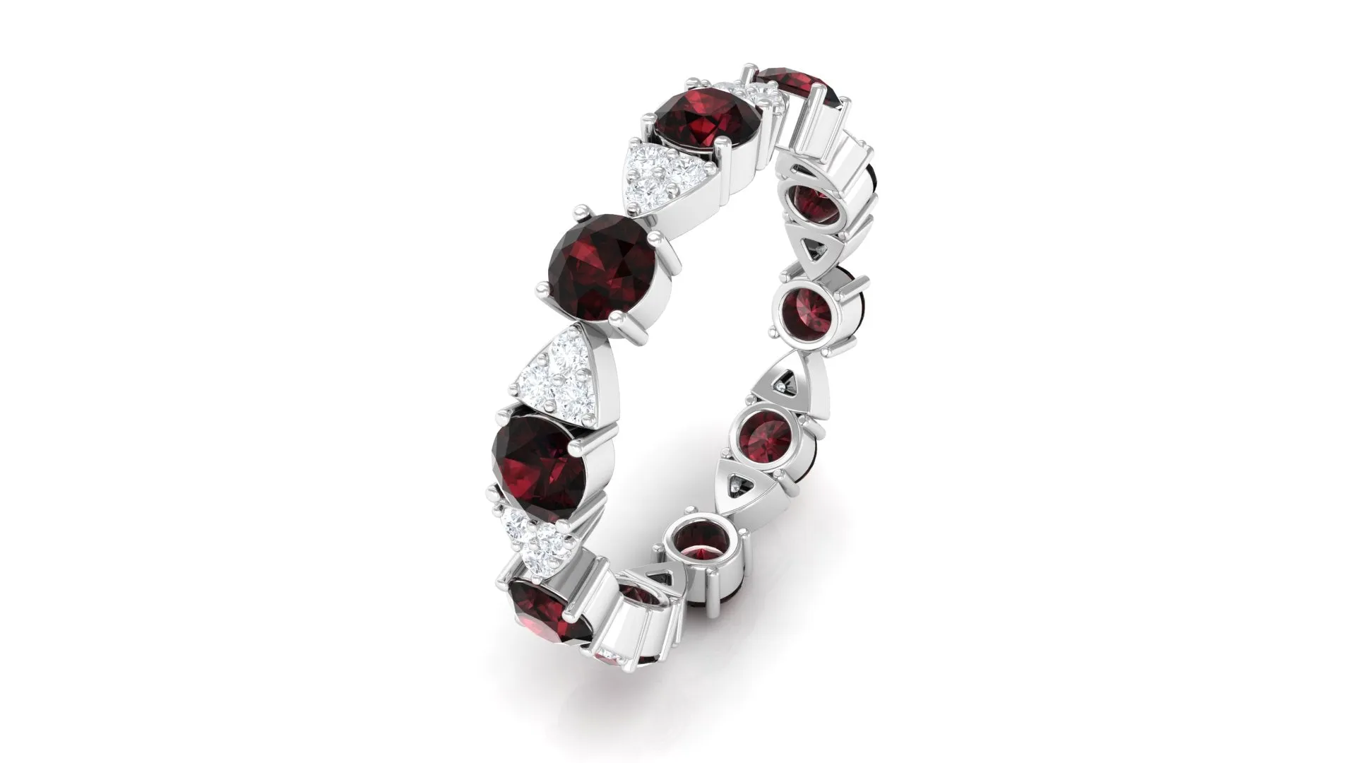 Designer Garnet and Diamond Eternity Ring