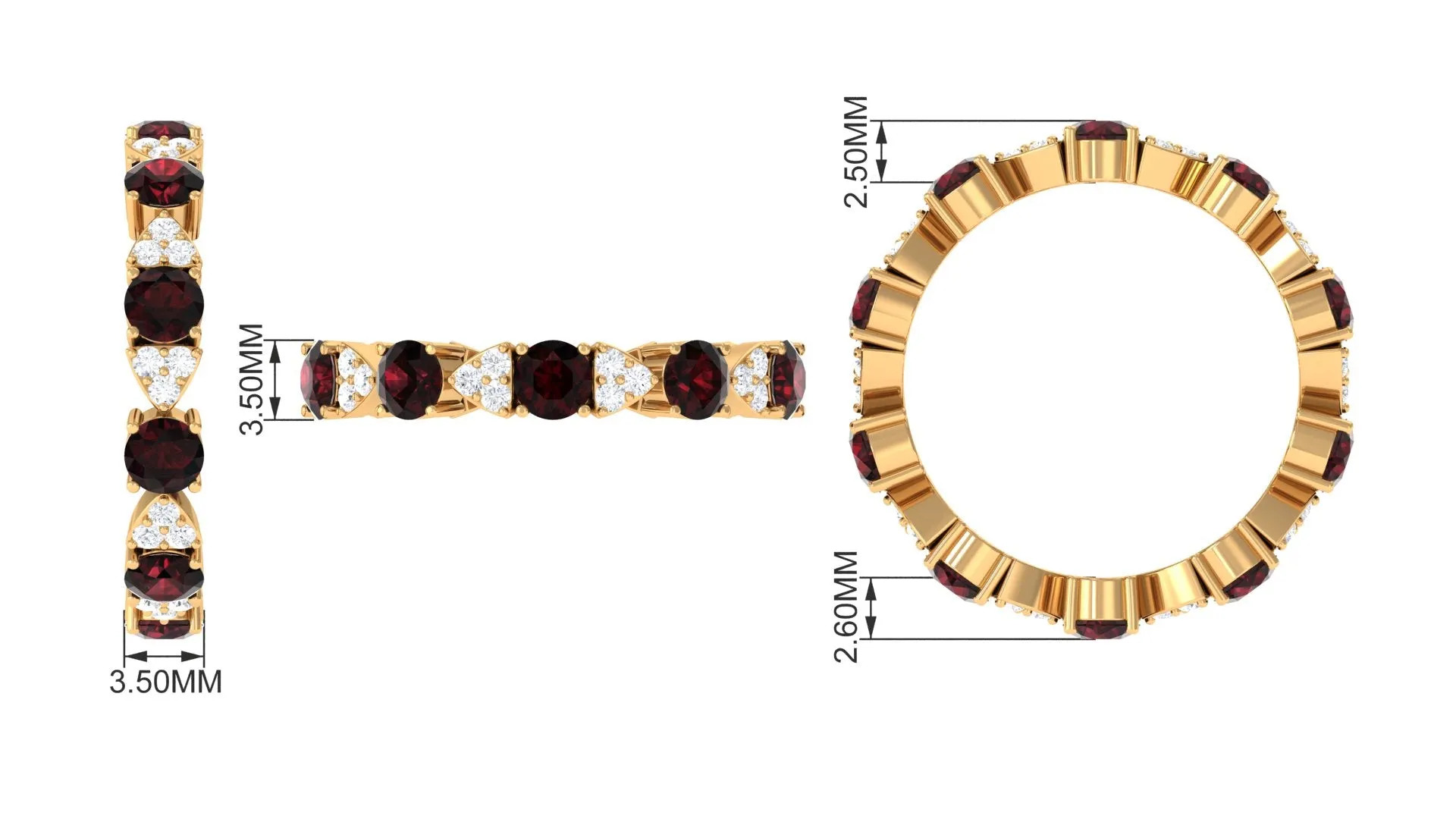 Designer Garnet and Diamond Eternity Ring