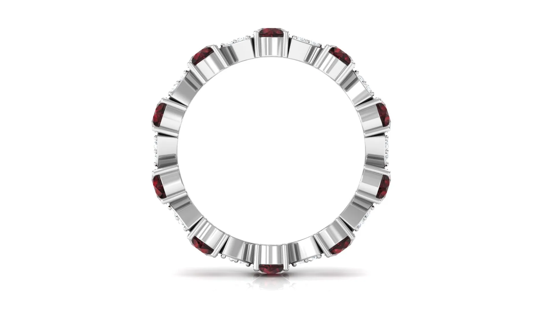 Designer Garnet and Diamond Eternity Ring