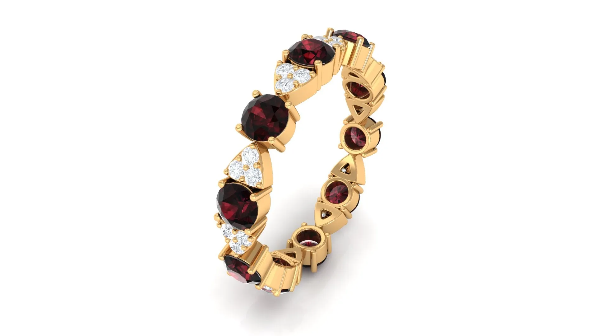 Designer Garnet and Diamond Eternity Ring