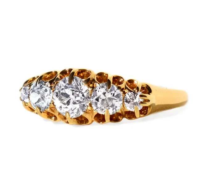 Edwardian Diamond Half Hoop Ring