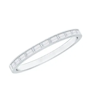 Elegant Stackable Ring with 1/2 CT Baguette Diamond in Channel Setting