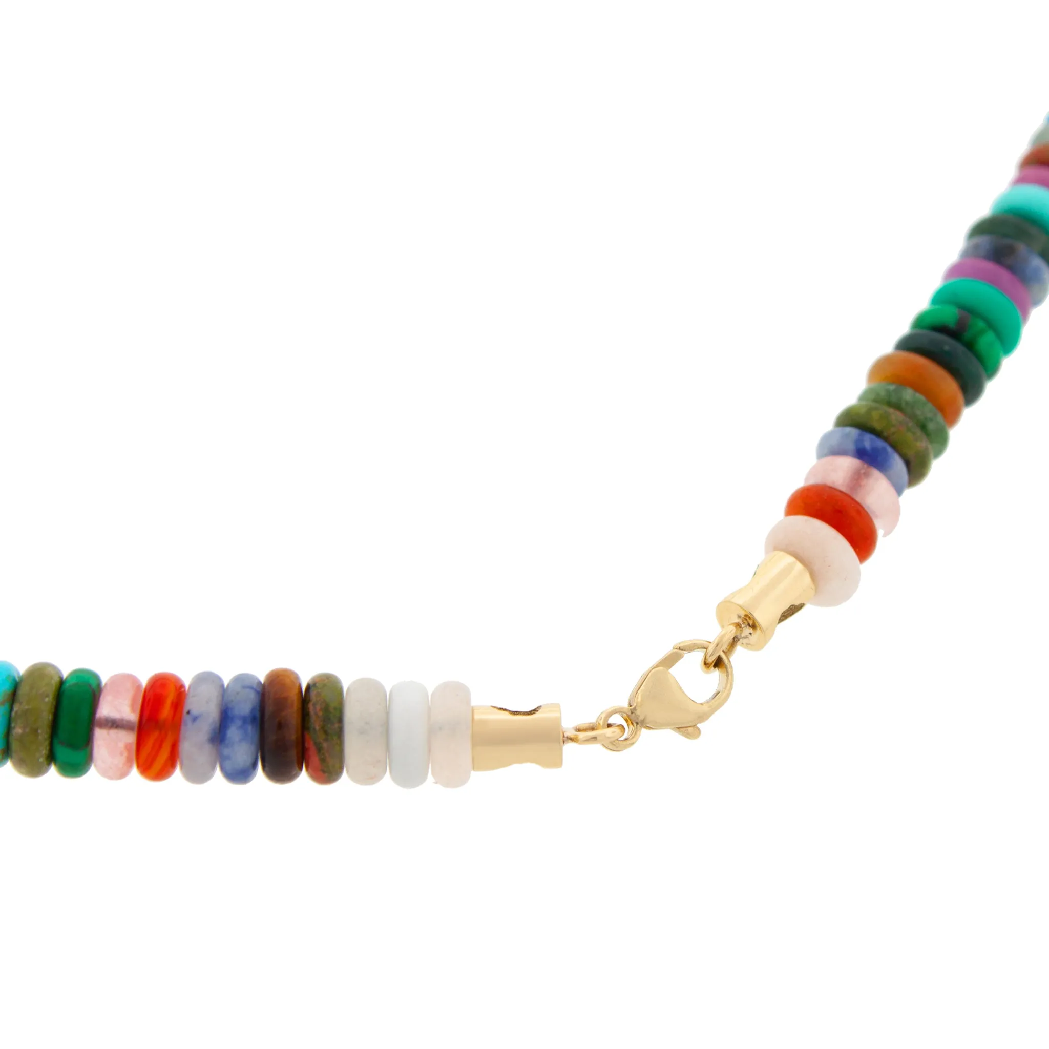 Enameled Evil Eye Hexagon Bolt with Black Diamonds Choker Necklace