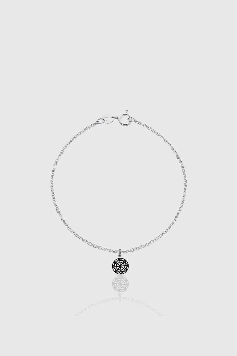 Etch Circle Charm Bracelet - Sterling Silver