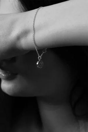 Etch Circle Charm Bracelet - Sterling Silver