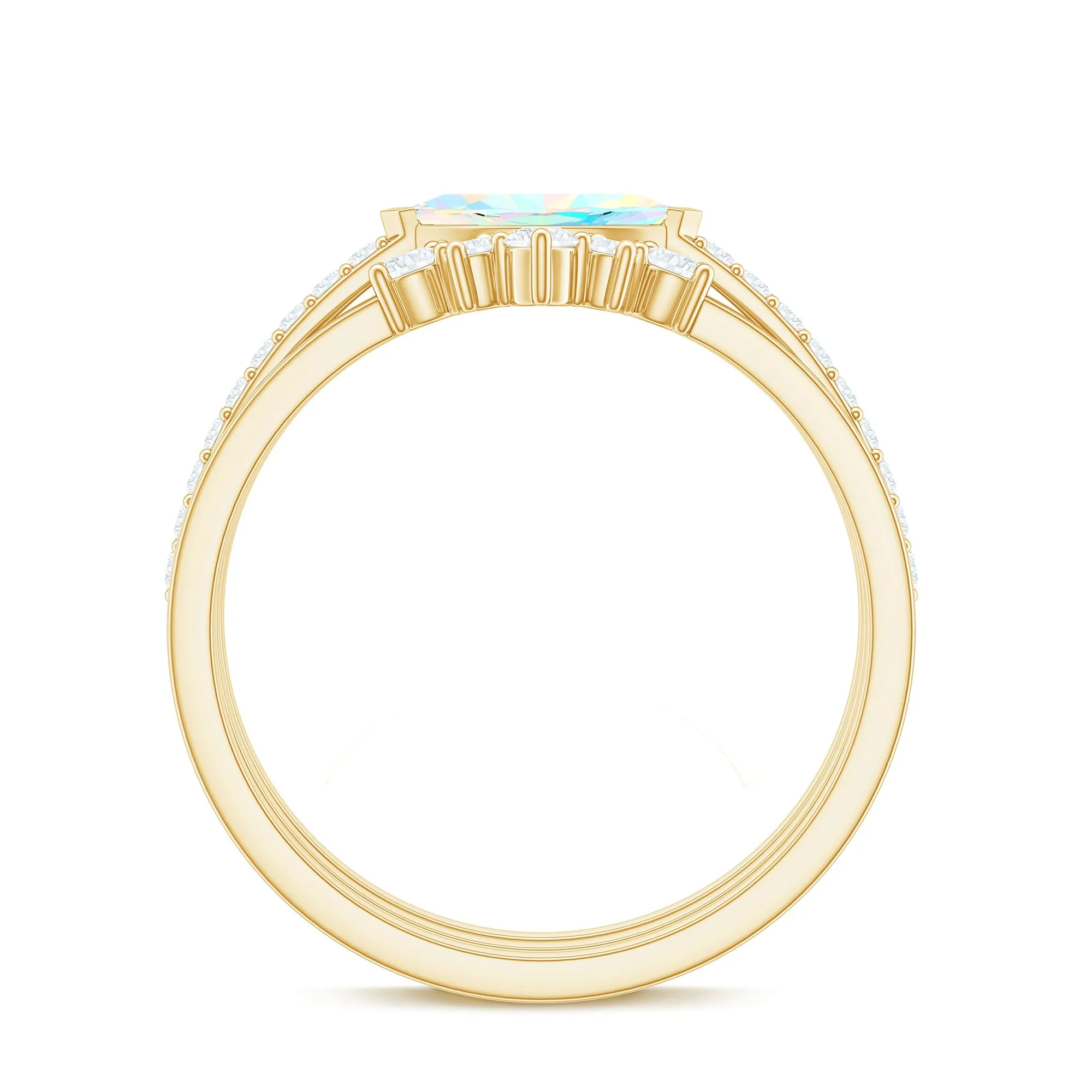 Ethiopian Opal and Diamond Ring Set
