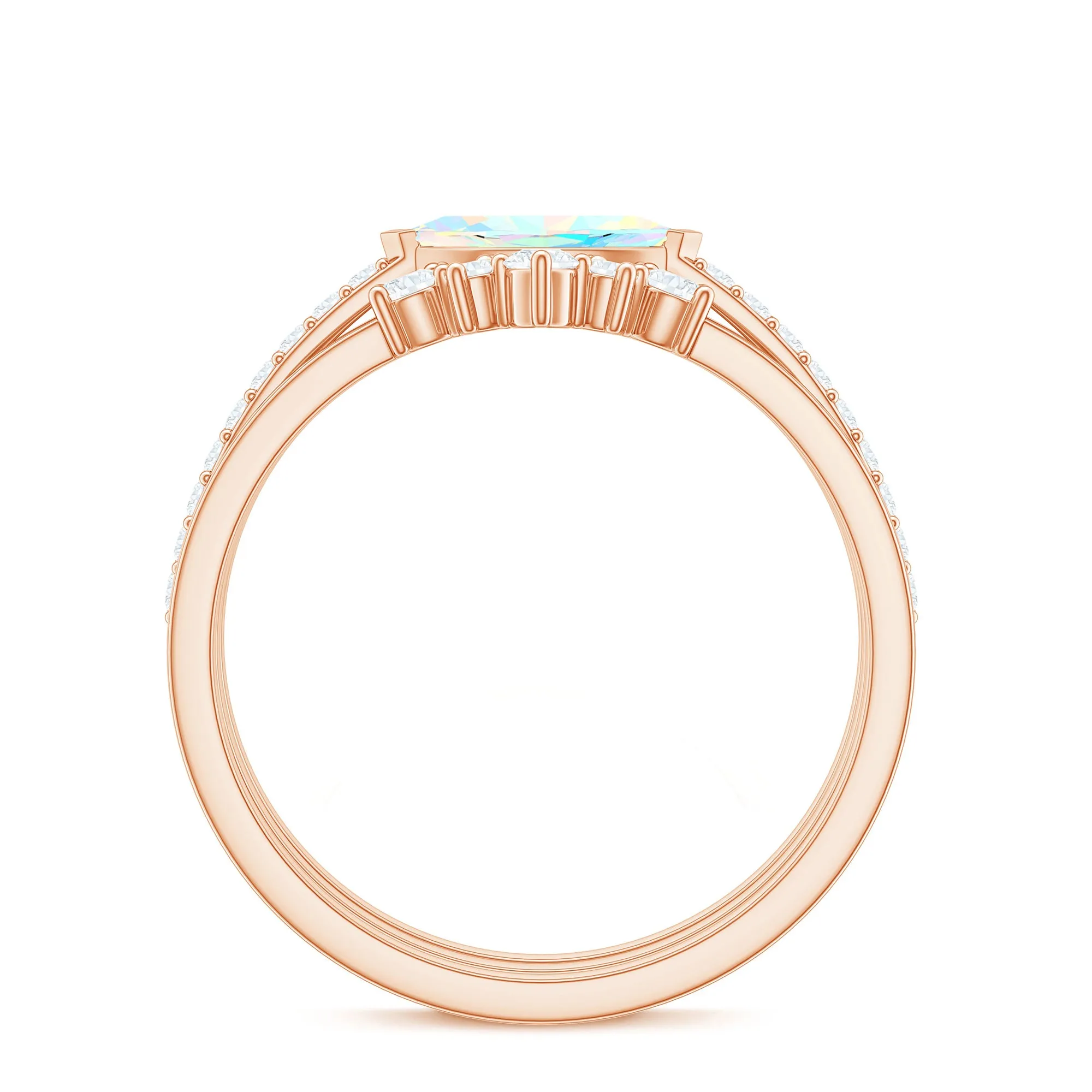Ethiopian Opal and Diamond Ring Set