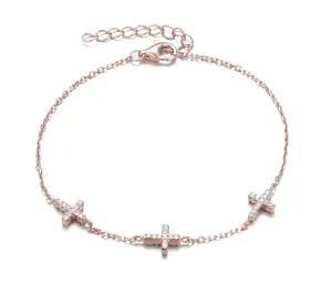 FAITH CROSS ROSE GOLD BRACELET