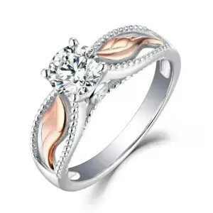 Fashion Electroplated Angel Wings Gold Crystal Women Ring